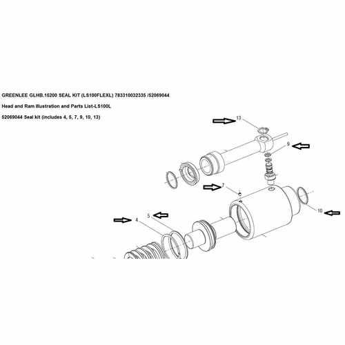 Greenlee Glhb.15200 Seal Kit (Ls100Flexl) 783310032335 /52069044
