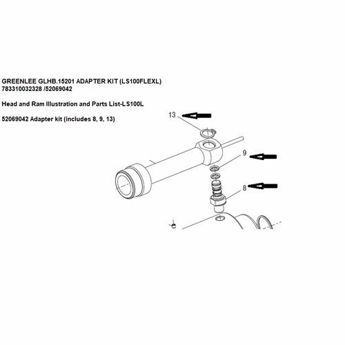 Greenlee Glhb.15201 Adapter Kit (Ls100Flexl) 783310032328 /52069042