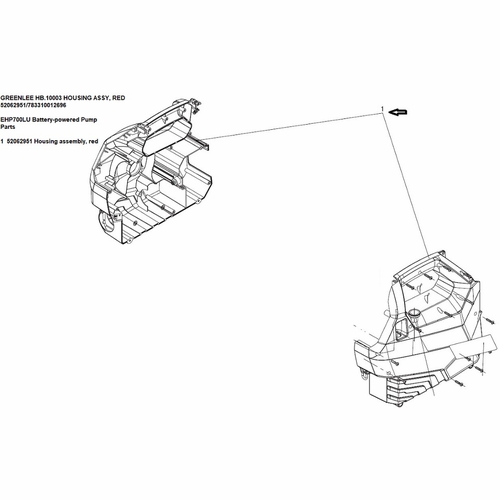 Greenlee Hb.10003 Housing Assy, Red 52062951/783310012696