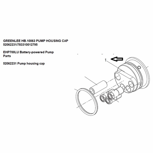 GREENLEE HB.10063 PUMP HOUSING CAP 52062231/783310012795