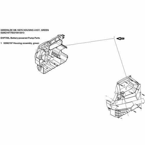 Greenlee Hb.10076   Housing Assy, Green   52062197/783310013013