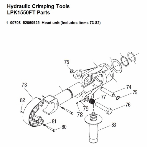 Greenlee  Hb.10082 Head Assembly (Lpk1550Ft) 52060925 / 783310007081