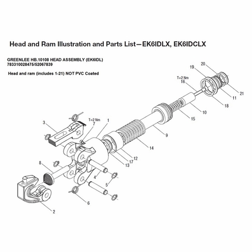 Greenlee Hb.10108 Head Assembly (Ek6Idl) 783310028475/52067839