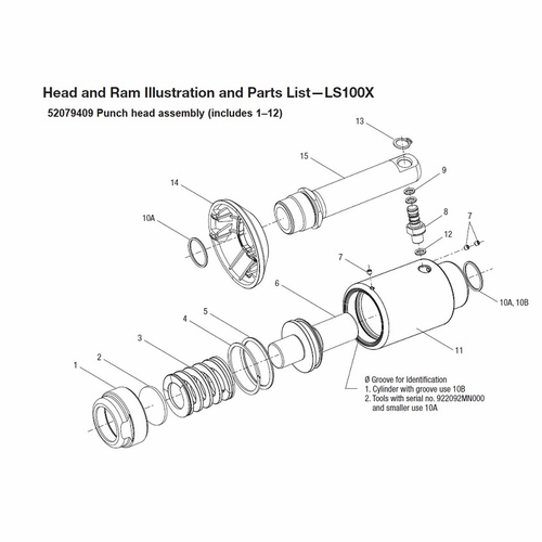 Greenlee Hb.11014 Cylinder Head, Pull (Ls100X) 783310064800/52079409
