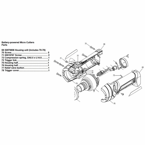 Greenlee Hb.11322 Housing Kit Compl. Mini-Ml Grn(10,8V) 52079808 783310066316