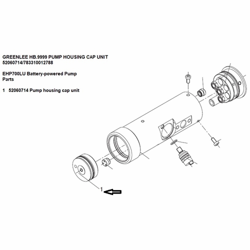 Greenlee Hb.9999 Pump Housing Cap Unit  52060714/783310012788