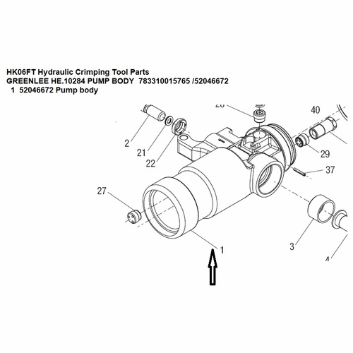GREENLEE HE.10284 PUMP BODY 783310015765 /52046672