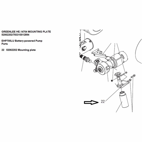 Greenlee He.14704 Mounting Plate 52062202/783310012894