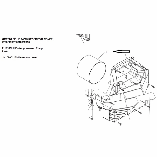 GREENLEE HE.14713 RESERVOIR COVER 52062199/783310012856