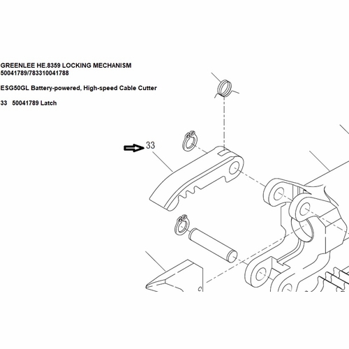 Greenlee He.8359 Locking Mechanism    50041789/783310041788