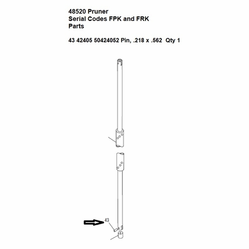 Greenlee  L055153 Pin,Rod-Piston (.218X.562) 50424052 / 783310424055