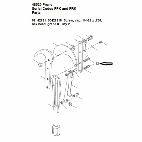 Greenlee  L083013 Screw Cap-Hx Hd 1/4-28X3/4 Gr 50427810 / 783310427810