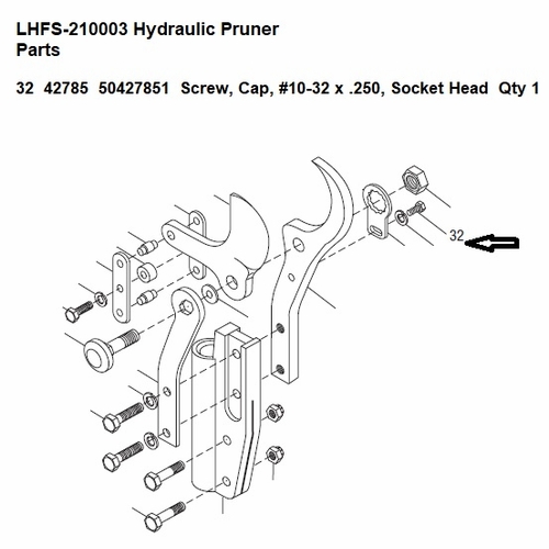 GREENLEE L083028 SCREW, CAP-SKT HD (10-32X1/4) 50427851 / 783310427858