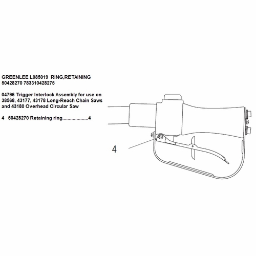 Greenlee L085019  Ring,Retaining 50428270 783310428275