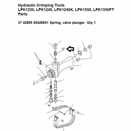 Greenlee  L089019 Spring,Valve-Plunger .047X.950 50428651 / 783310428657