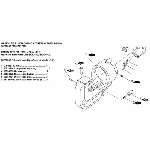 Greenlee R1240H C-Head Kit Replacement-42Mm 50766056 783310027300