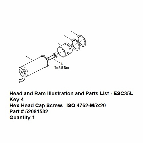 GREENLEE WE.2271 SCREW, CAP HX HD ISO 4762-M5x20 UPC 783310072102/52081532