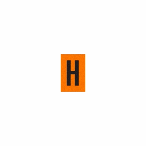 H BLACK ON ORANGE REFLECTIVE 1 X 1.5 PACK OF 25