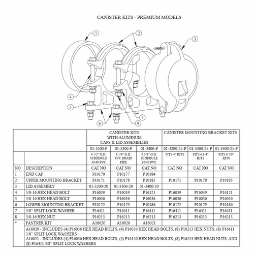 HASTINGS 01-3300-25-P Extra Mounting Bracket for Premium 6 1/4 inch Kit