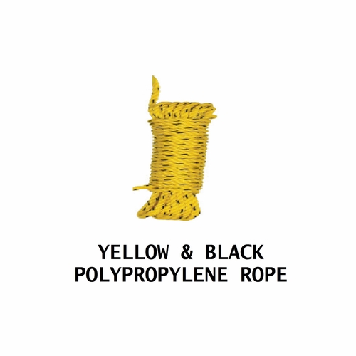 HASTINGS 3649 150 ft.  Yellow and Black 1/4 in.  Polypropylene Rope