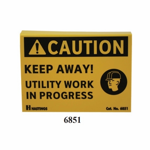 HASTINGS 6851 Caution Sign, Snap On