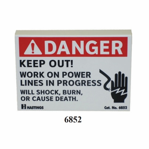 HASTINGS 6852 Danger Sign, Snap On