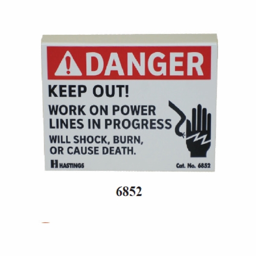 Hastings 6852 Danger Sign, Snap On