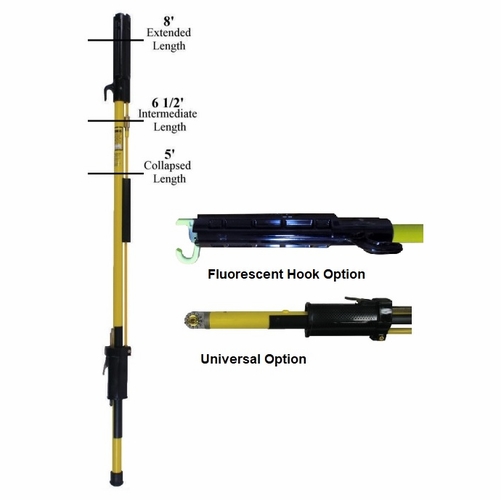 Hastings 8158-80-U-F Tel-O-Pole Shotgun Stick With Universal And Fluorescent Hook Options