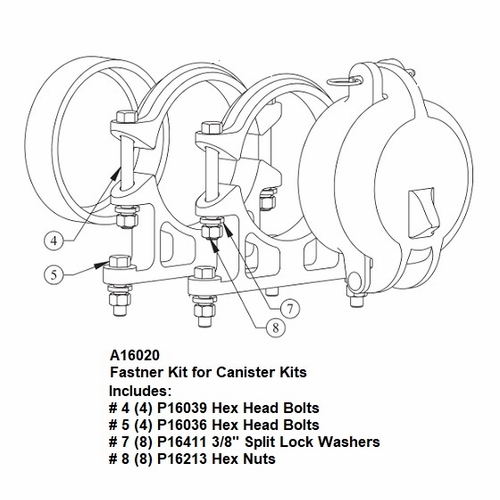 HASTINGS A16020 Fastner Kit for Canister Kit