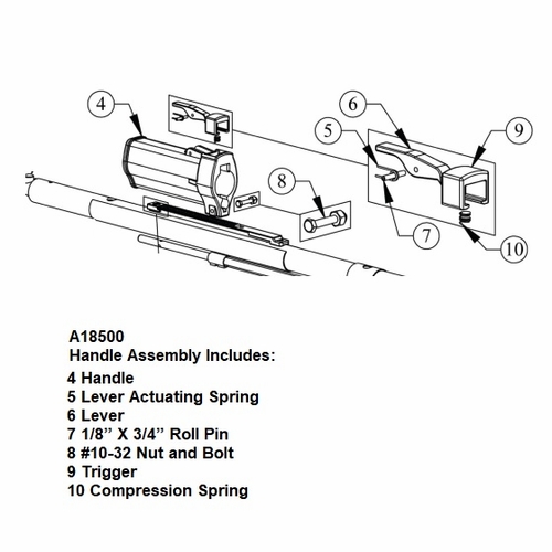 HASTINGS A18500 81-4001-07 Handle Assembly