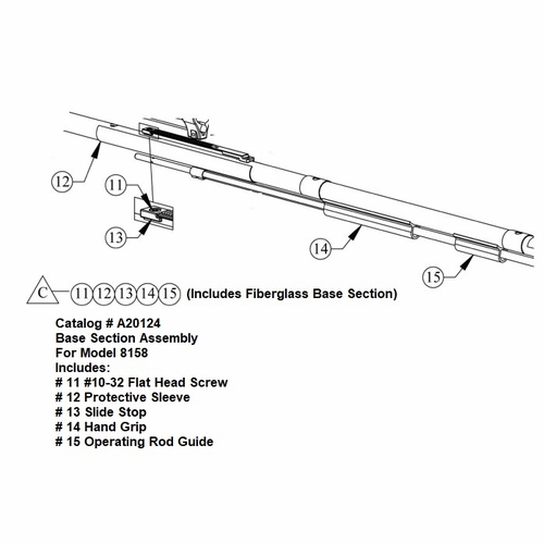 HASTINGS A20124 Base Section Assembly for Telescopic Shotgun Stick 8158