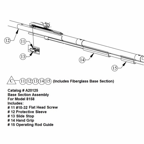 HASTINGS A20125 Base Section Assembly for Telescopic Shotgun Stick 8158-80