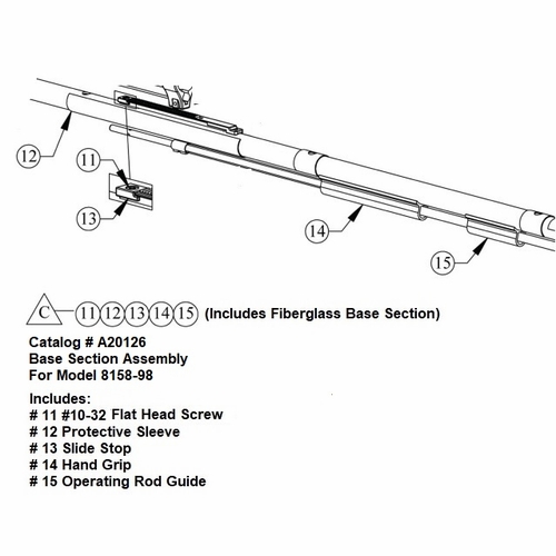 HASTINGS A20126 Base Section Assembly for Telescopic Shotgun Stick 8158-98