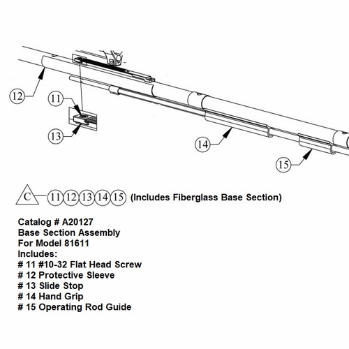 HASTINGS A20127 Base Section Assembly for Telescopic Shotgun Stick 81611