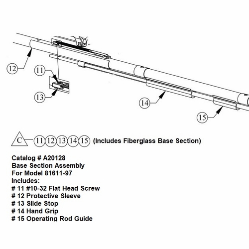 HASTINGS A20128 Base Section Assembly for Telescopic Shotgun Stick 81611-97