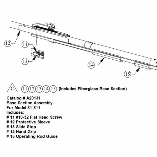 HASTINGS A20131 Base Section Assembly for Telescopic Shotgun Stick 81-811