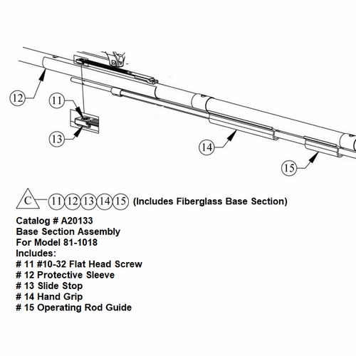 HASTINGS A20133 Base Section Assembly for Telescopic Shotgun Stick 81-1018