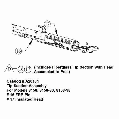 HASTINGS A20134 Tip Section Assembly for 8158, 8158-80, 8158-98 prior to July 2024