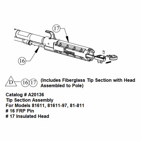 HASTINGS A20136 Tip Section Assembly for 81611, 81611-97, 81-811 prior to July 2024