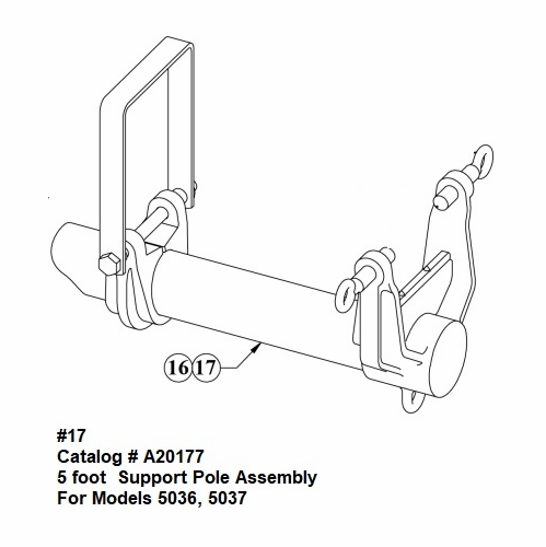 Hastings A20177 5 Foot  Support Pole Assembly - 5036 / 5037