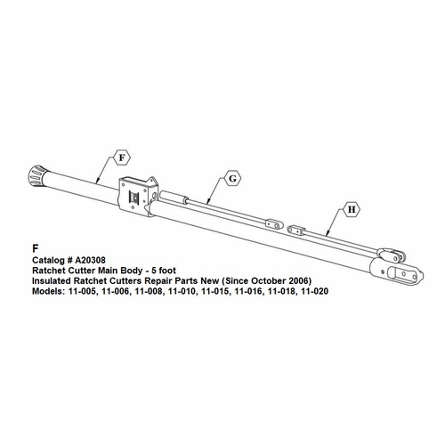 HASTINGS A20308 Ratchet Cutter Main Body - 5 ft.