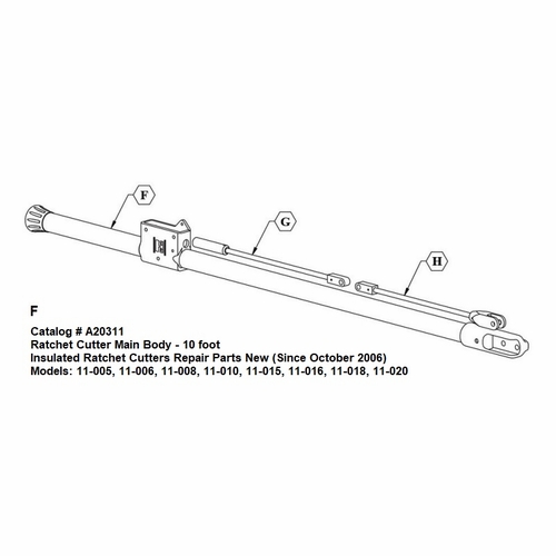 Hastings A20311 Ratchet Cutter Main Body - 10 Foot
