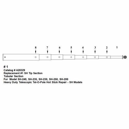 HASTINGS A20329 Replacement Number 1 SH Tip Section for SH-240, SH-235, SH-230, SH-250, SH-200