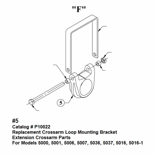Hastings P10022 Replacement Crossarm Loop Mounting Bracket