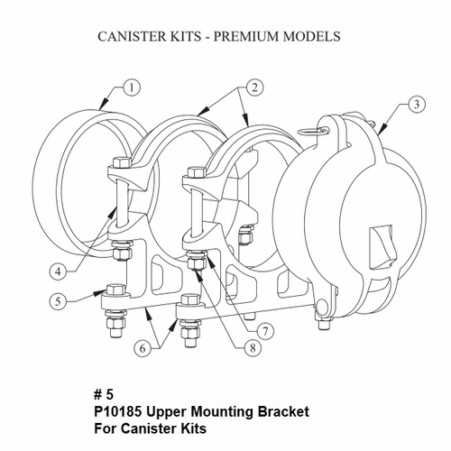 HASTINGS P10185 Upper Mounting Bracket for 01-3400-P Canister Kit
