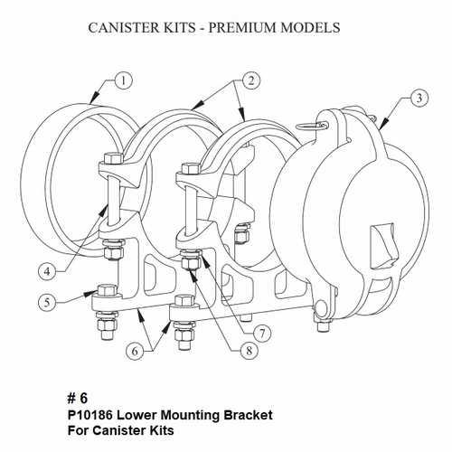 HASTINGS P10186 Lower Mounting Bracket for 01-3400-P Canister Kit
