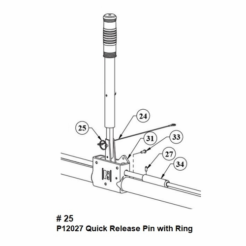 HASTINGS P12027 Quick Release Pin with Ring for Insulated Ratchet Cutters