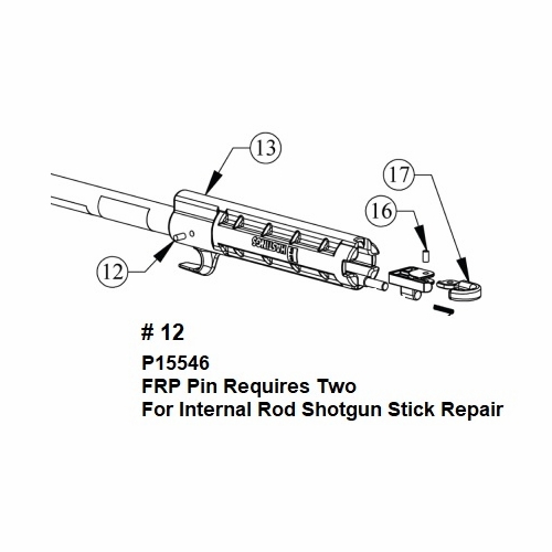 HASTINGS P15546 FRP Pin for  Internal Rod Shotgun Stick - Requires Two Pins