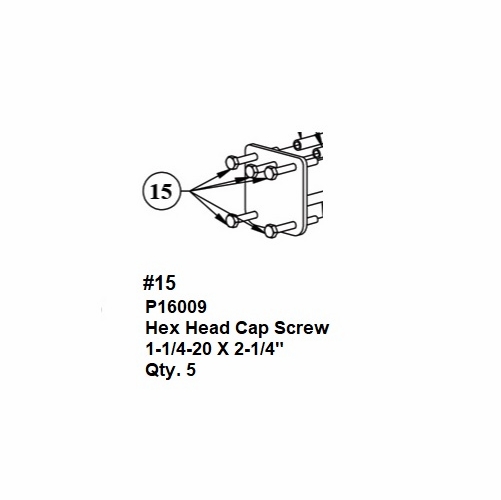 HASTINGS P16009 Hex Head Cap Screw, 1/4-20 x 2-1/4 inch LG