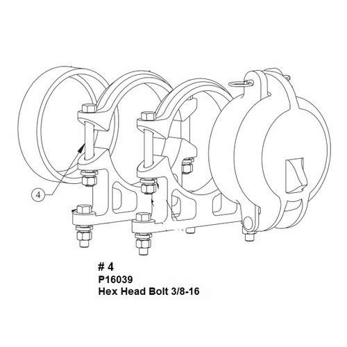 HASTINGS P16039 Hex Head Bolt 3/8-16 for Canister Mounting Bracket Kits
